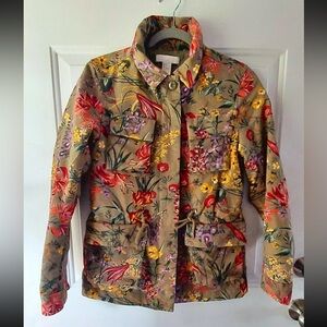 H&M Floral Cargo Utility Jacket LG Cottagecore Grannycore Girlhoodcore Festival